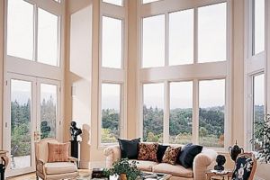 tall living room w/ windows